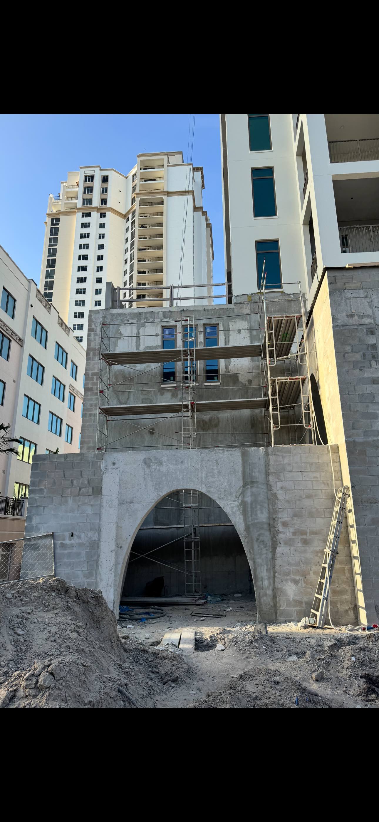 After waterproofing - completed CMU walls with protective coating